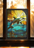 Orca Suncatcher | Handmade Stained Glass Style Ocean Art