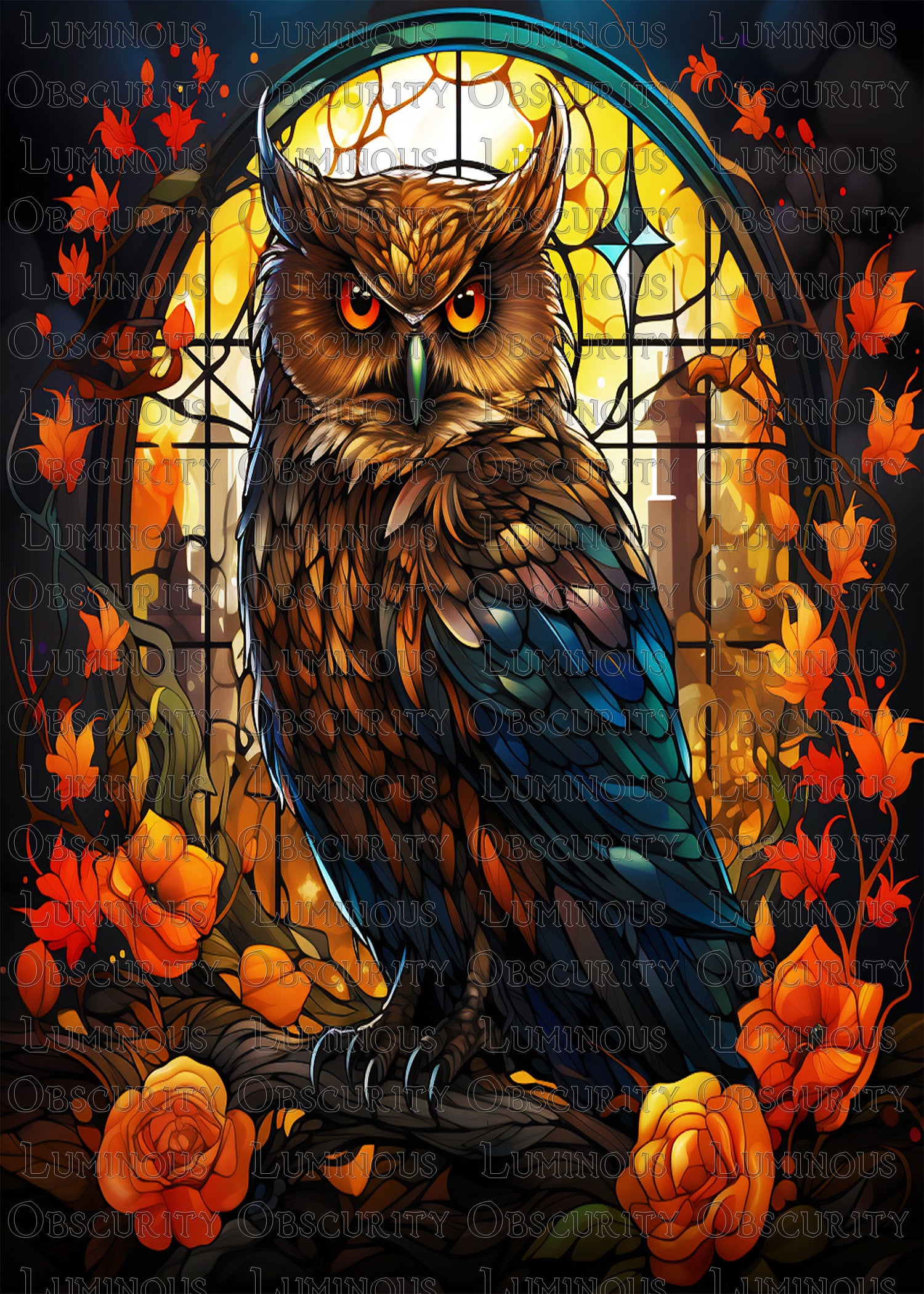 Owl Suncatcher | Handmade Stained Glass Style Window Art
