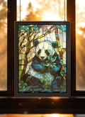 Panda Suncatcher | Handmade Stained Glass Style Window Art