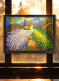 Peacocks Suncatcher | Handmade Stained Glass Style Window Art