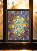 Pentacle Suncatcher | Handmade Stained Glass Style Spiritual Art