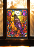 Raven & Roses Suncatcher | Handmade Stained Glass Style Gothic Art