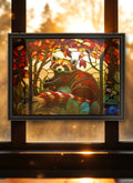 Red Panda Suncatcher | Handmade Stained Glass Style Window Art