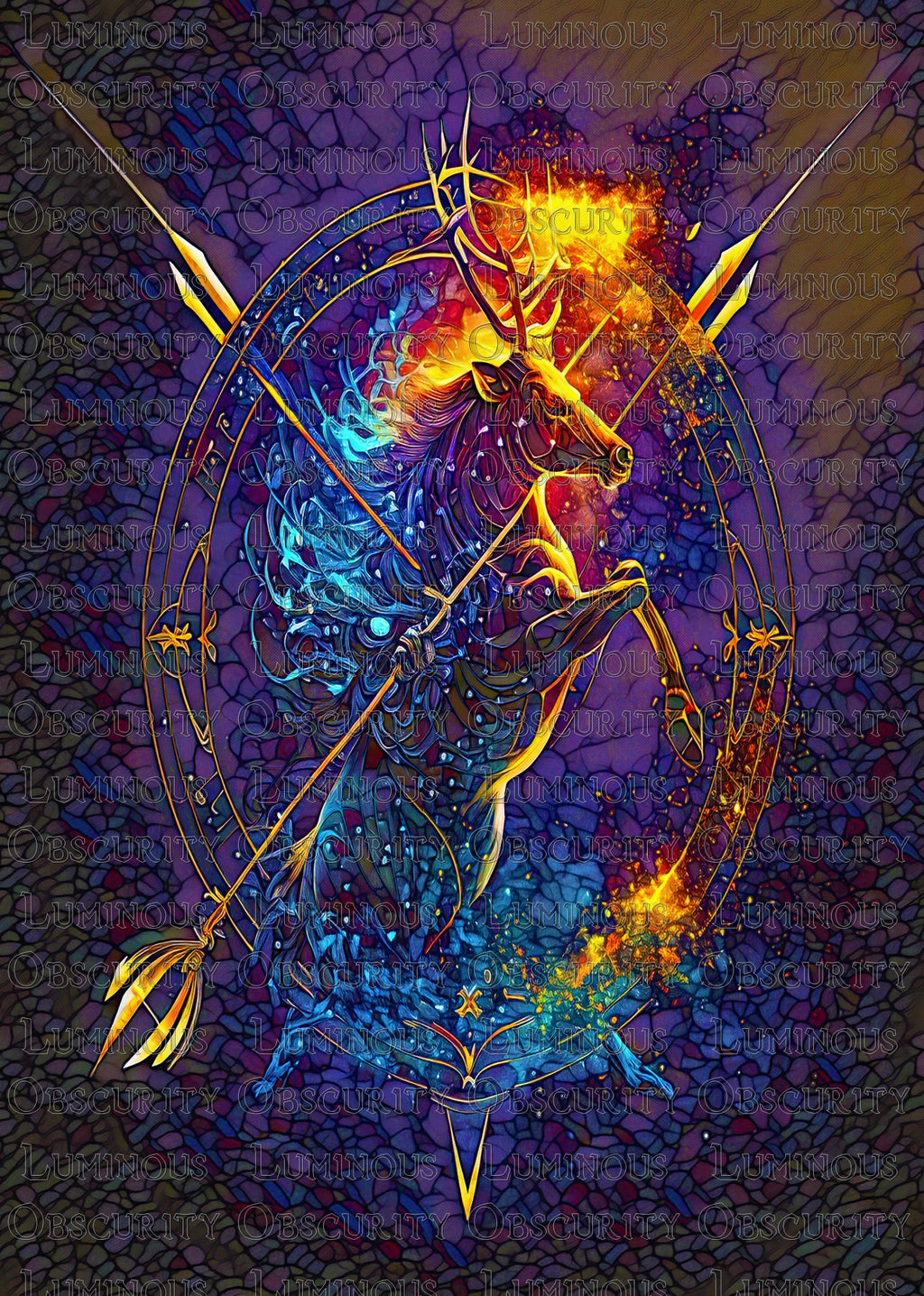 Sagittarius Zodiac Suncatcher | Handmade Stained Glass Style Astrological Art