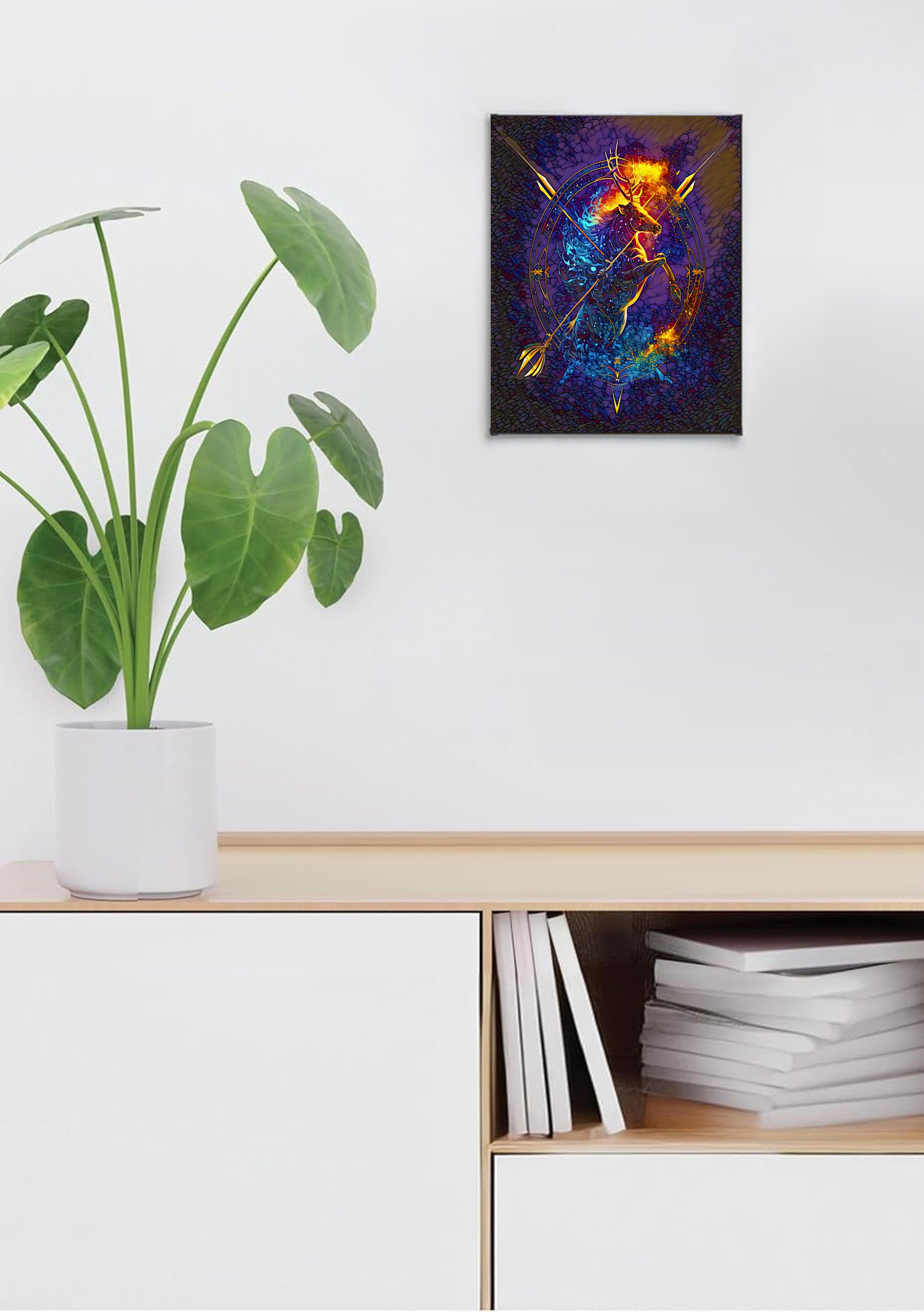 Sagittarius Zodiac Suncatcher | Handmade Stained Glass Style Astrological Art