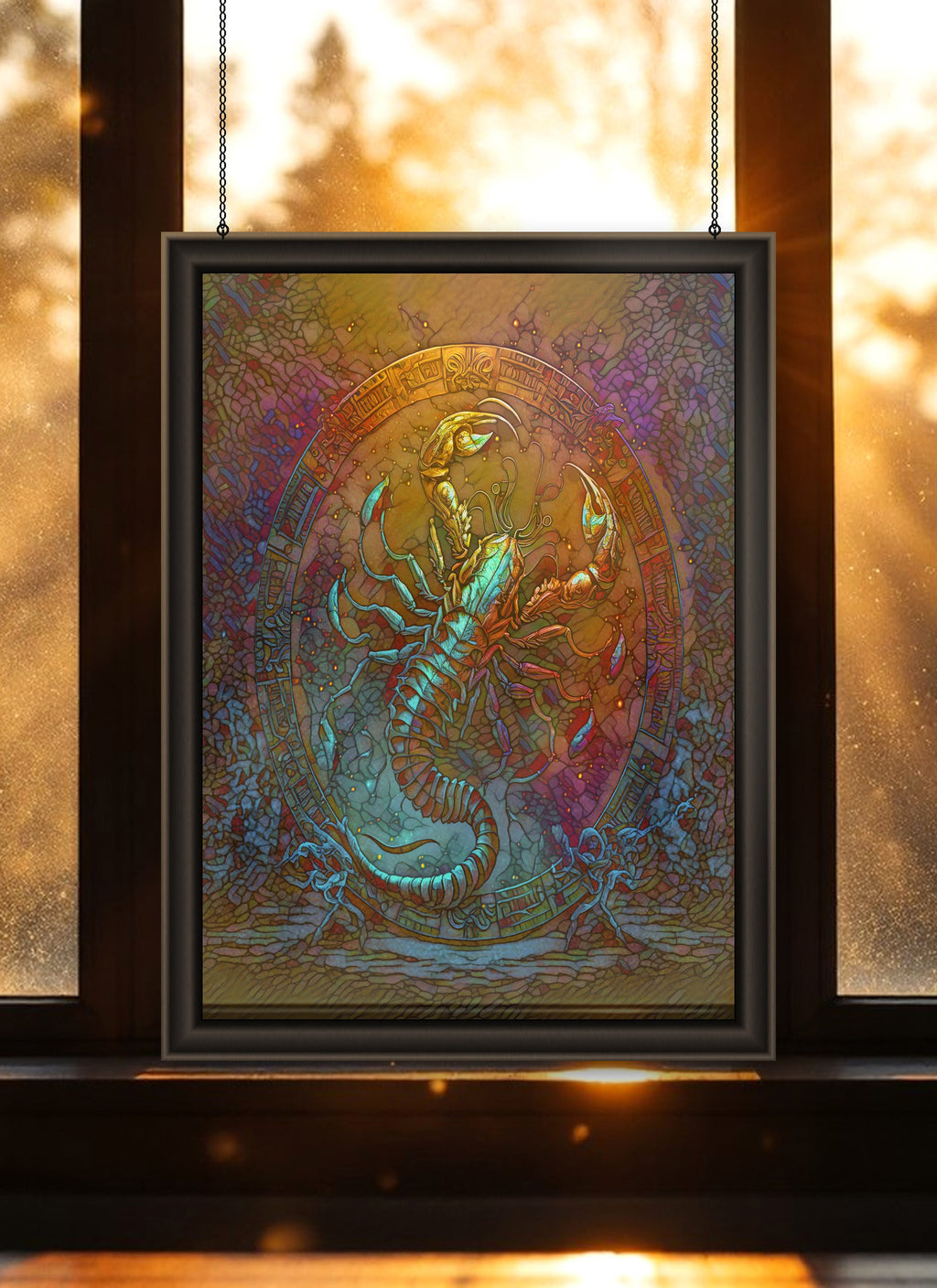 Scorpio Zodiac Suncatcher | Handmade Stained Glass Style Astrological Art