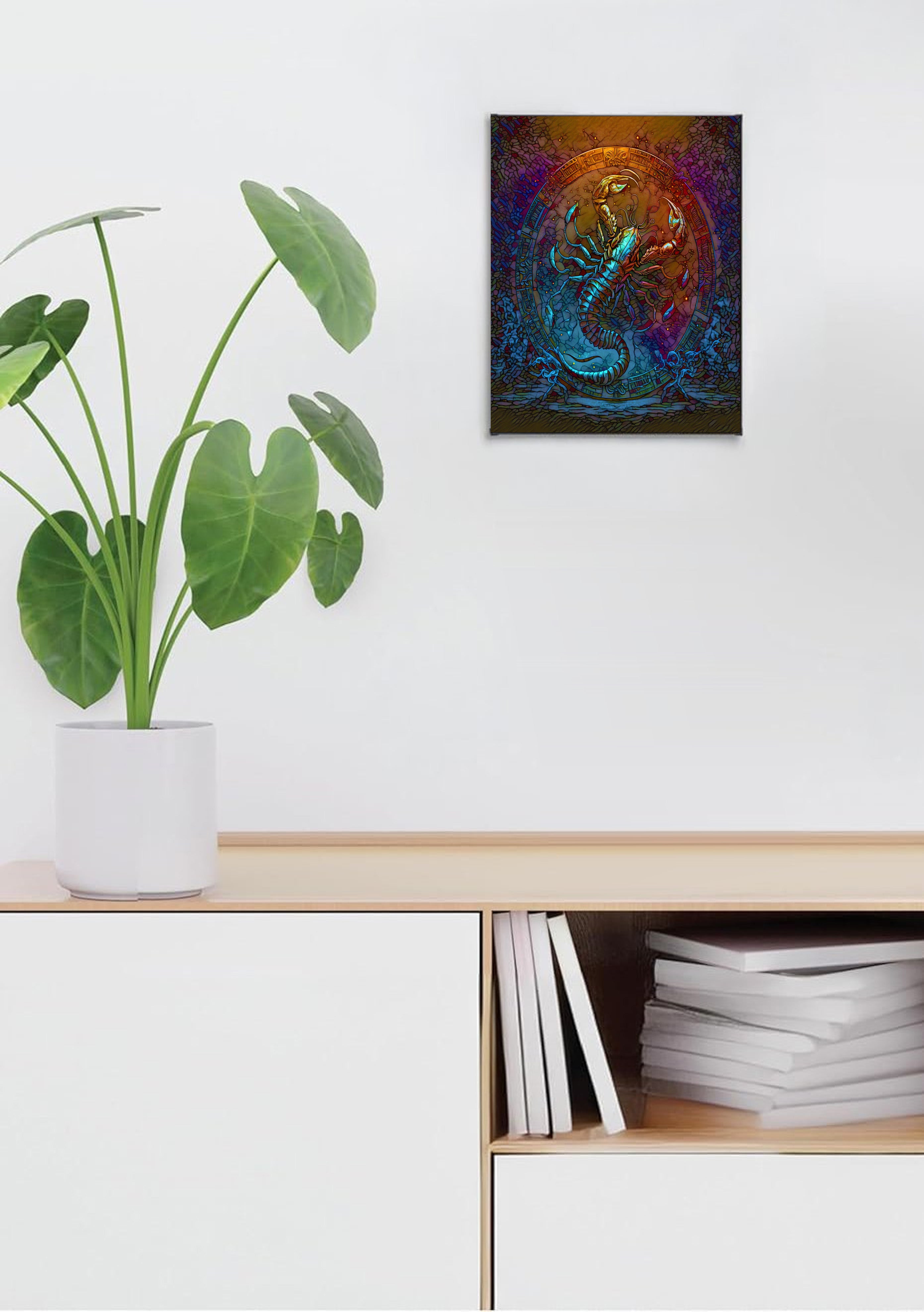 Scorpio Zodiac Suncatcher | Handmade Stained Glass Style Astrological Art
