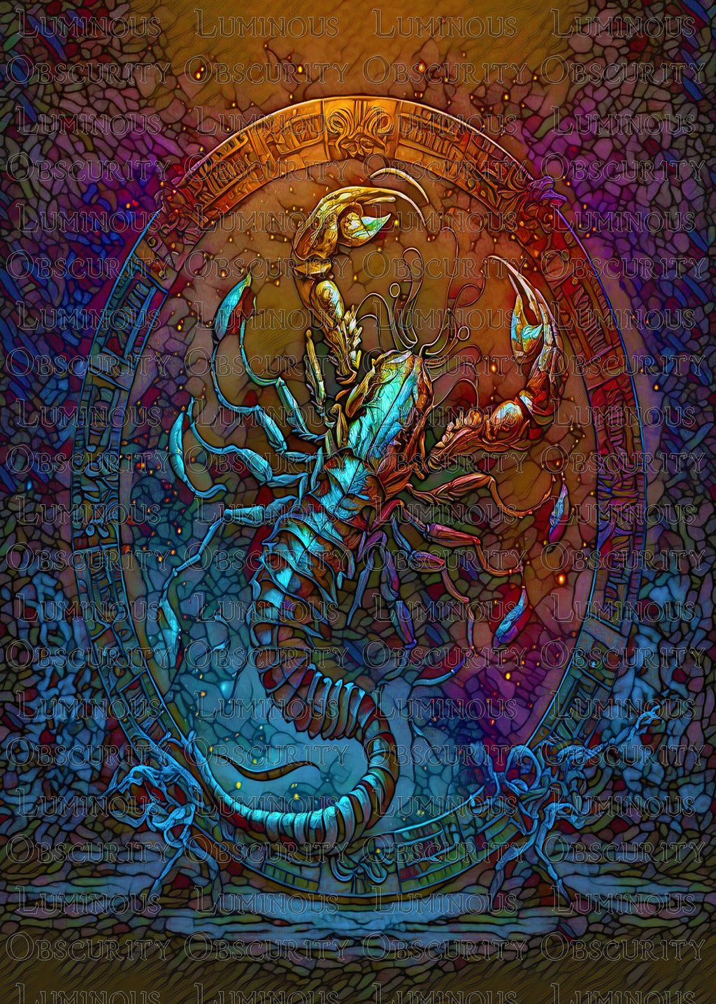 Scorpio Zodiac Suncatcher | Handmade Stained Glass Style Astrological Art