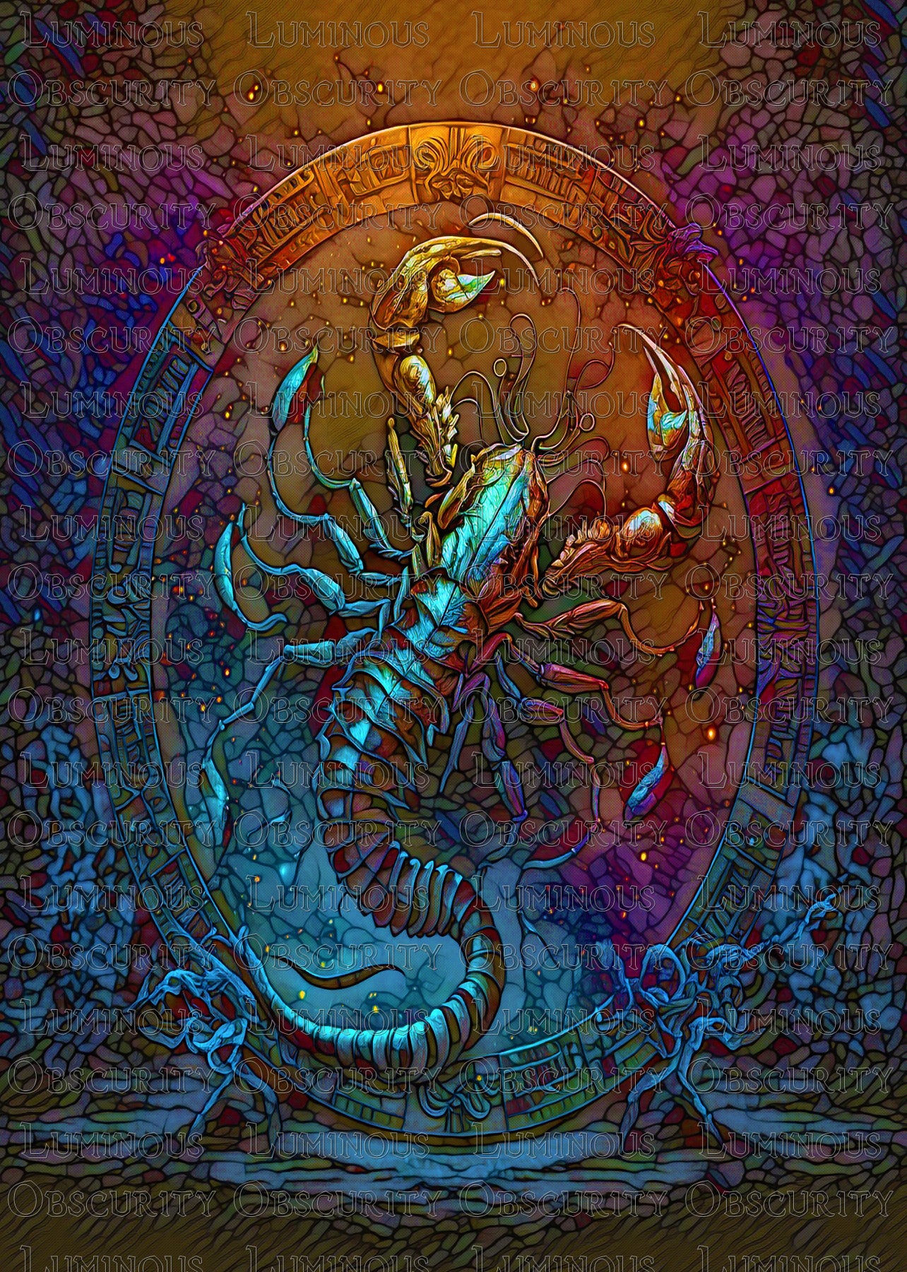 Scorpio Zodiac Suncatcher | Handmade Stained Glass Style Astrological Art