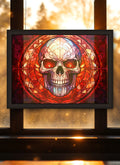 Skull Suncatcher | Handmade Stained Glass Style Gothic Art