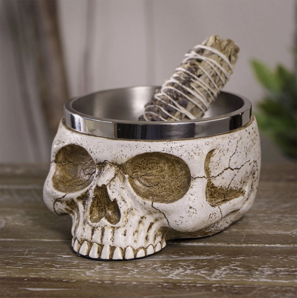Skull Ritual Bowl | Cold Cast Resin | Gothic Altar Decor