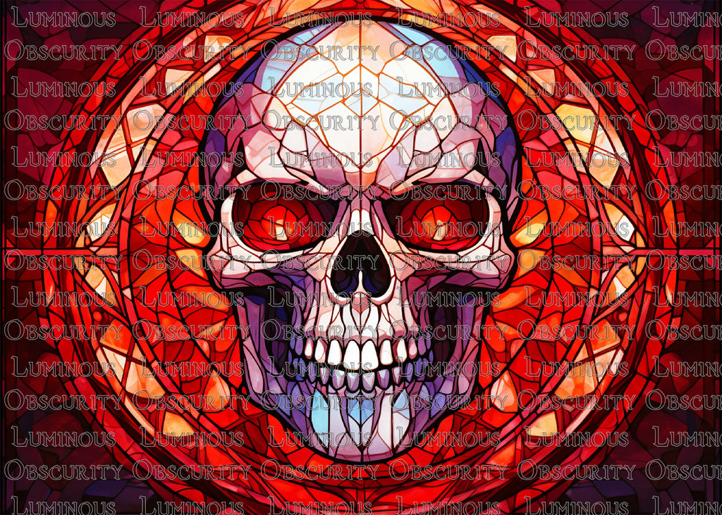 Skull Suncatcher | Handmade Stained Glass Style Gothic Art
