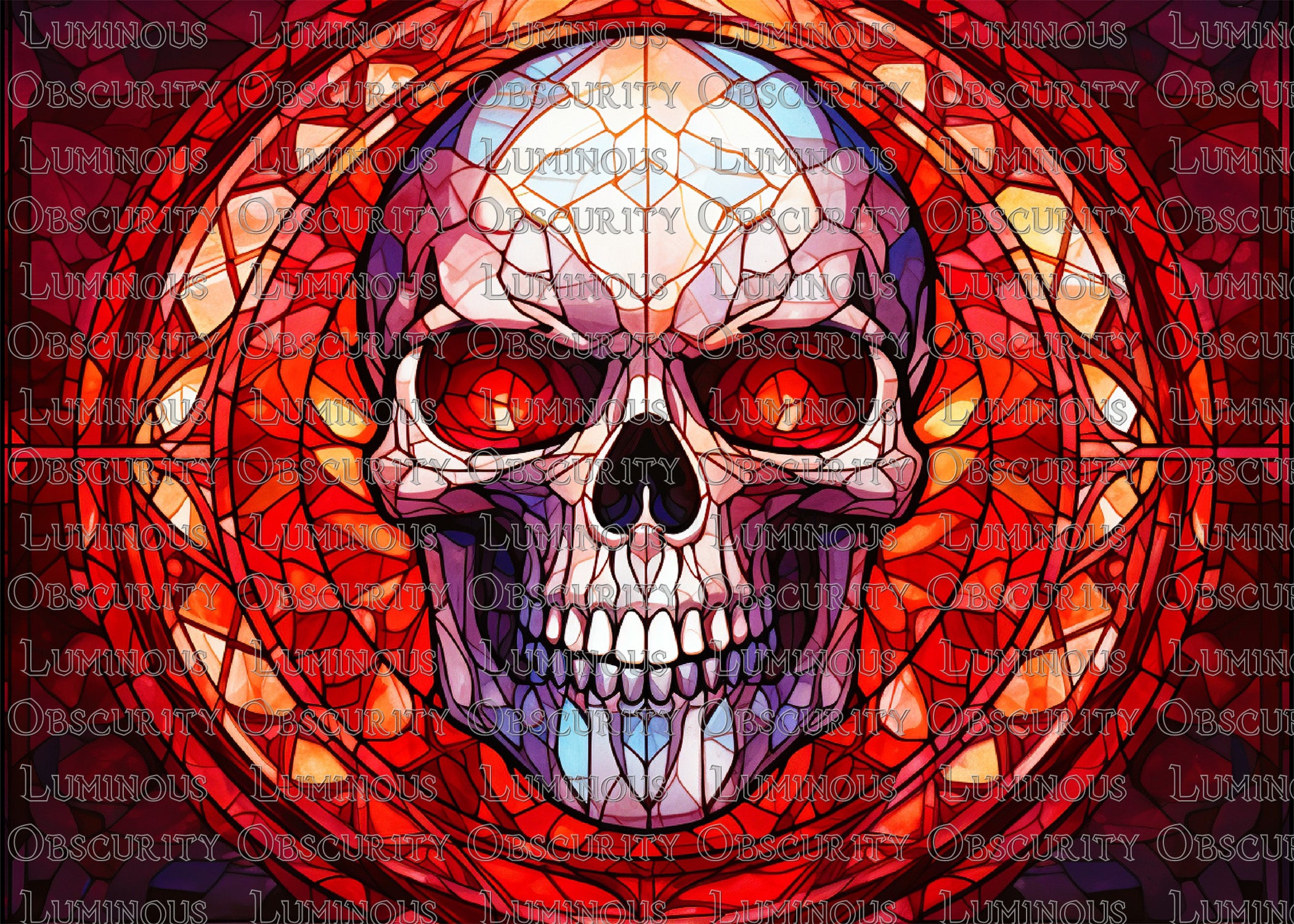 Skull Suncatcher | Handmade Stained Glass Style Gothic Art
