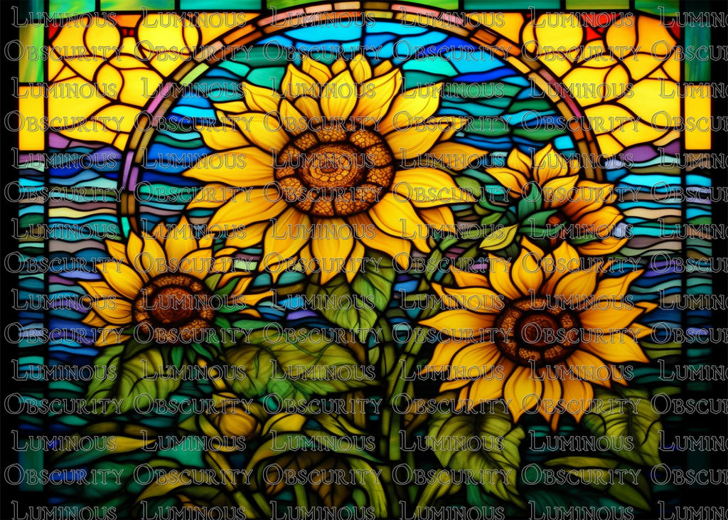 Sunflower Suncatcher | Handmade Stained Glass Style Floral Art
