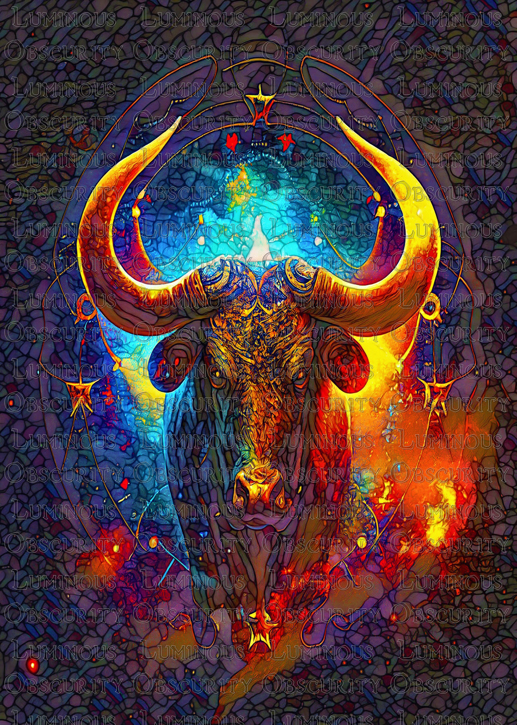Taurus Zodiac Suncatcher | Handmade Stained Glass Style Astrological Art