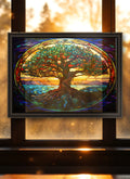 Tree of Life Suncatcher | Handmade Stained Glass Style Spiritual Art