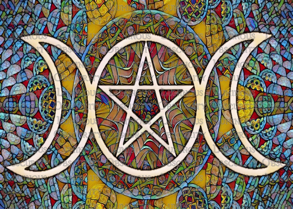 Triple Moon Suncatcher | Handmade Stained Glass Style Spiritual Art