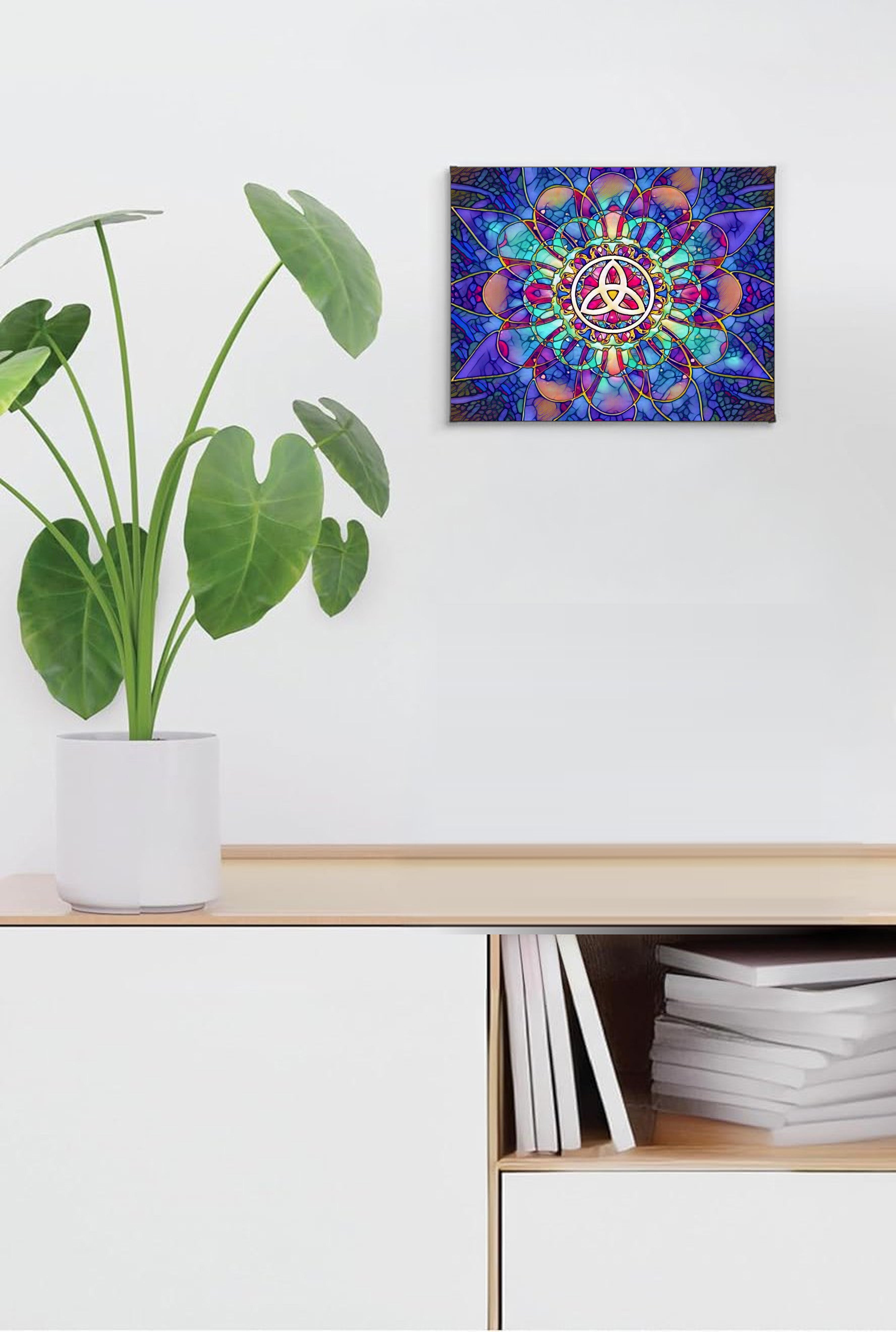 Triquetra Suncatcher | Handmade Stained Glass Style Celtic Art