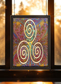 Triskelion Suncatcher | Handmade Stained Glass Style Celtic Art