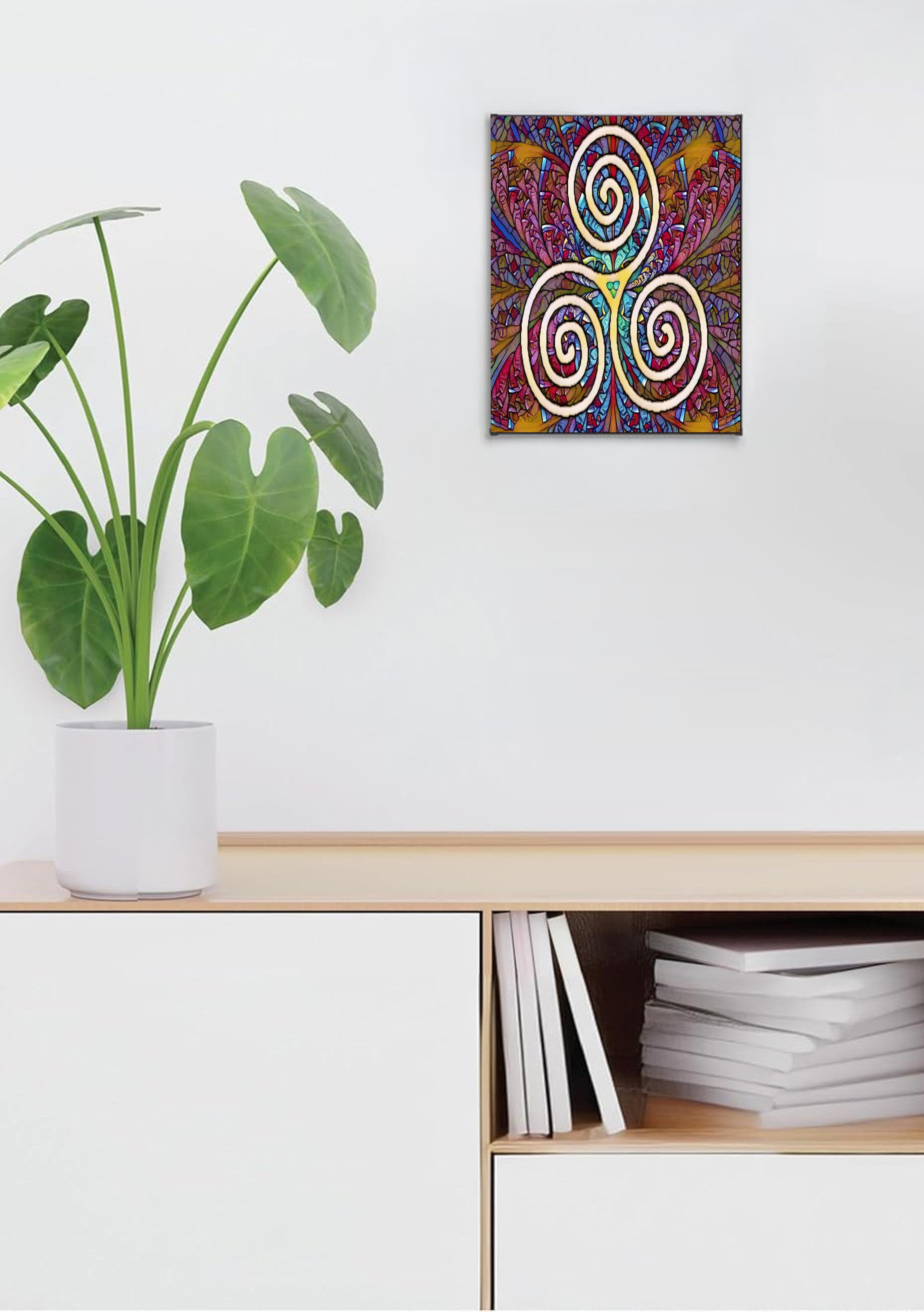Triskelion Suncatcher | Handmade Stained Glass Style Celtic Art