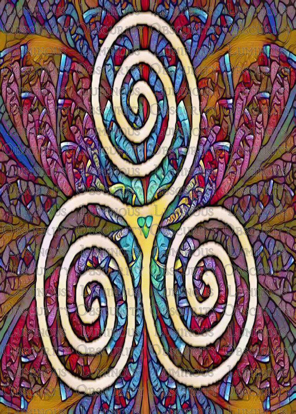 Triskelion Suncatcher | Handmade Stained Glass Style Celtic Art
