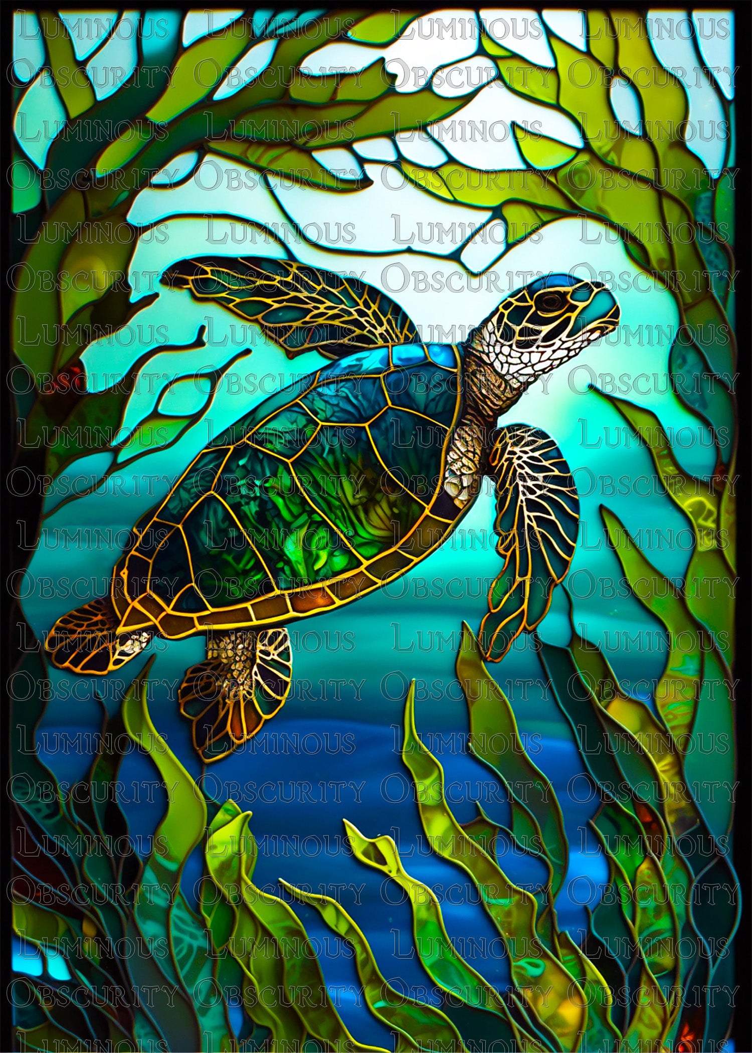 Turtle Suncatcher | Handmade Stained Glass Style Window Art