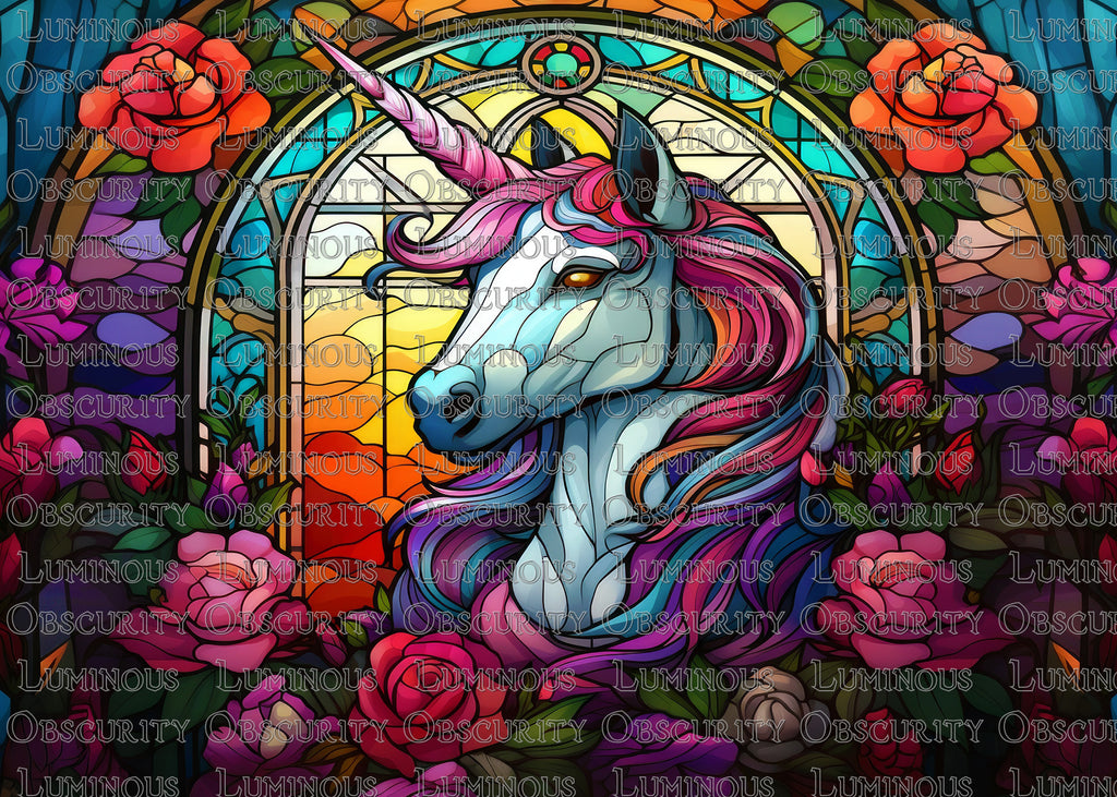 Unicorn Suncatcher | Handmade Stained Glass Style Fantasy Art
