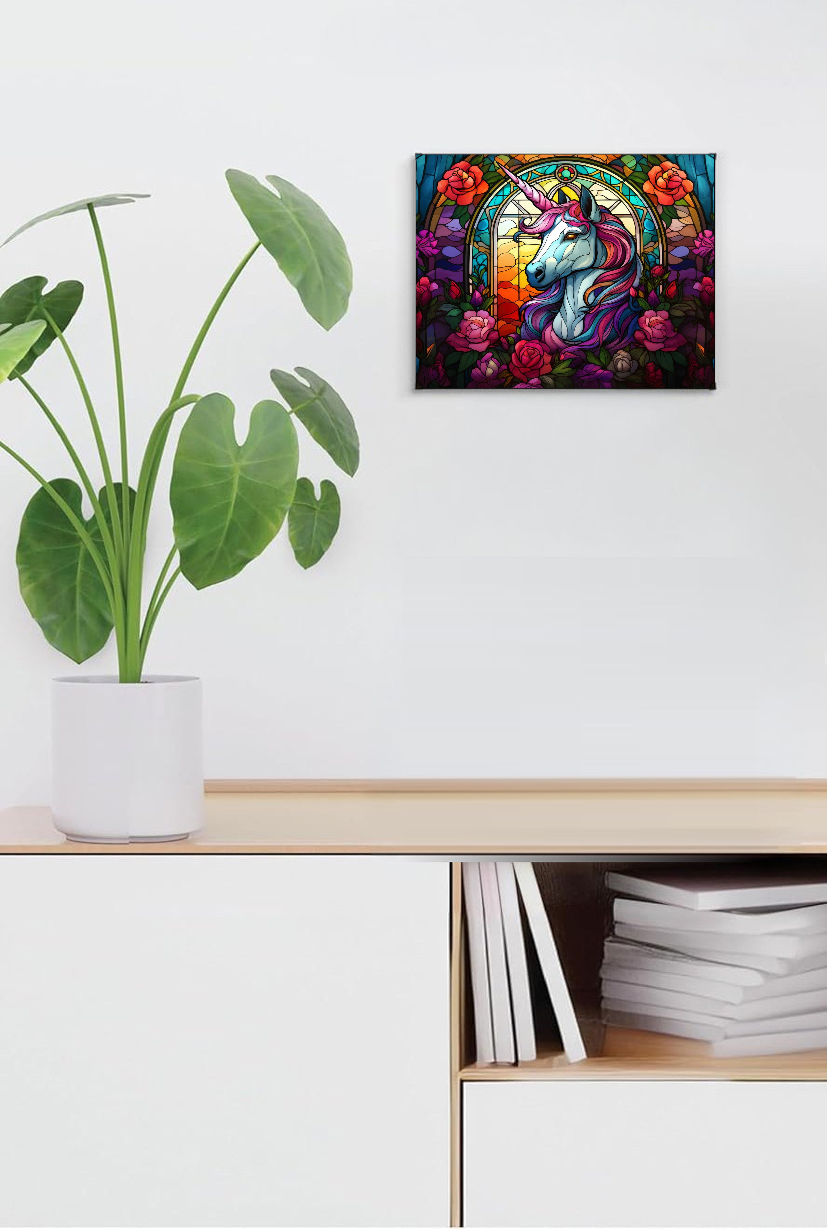 Unicorn Suncatcher | Handmade Stained Glass Style Fantasy Art