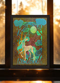 Last Unicorn Enchanted Forest Suncatcher | Handmade Stained Glass Style Fantasy Art