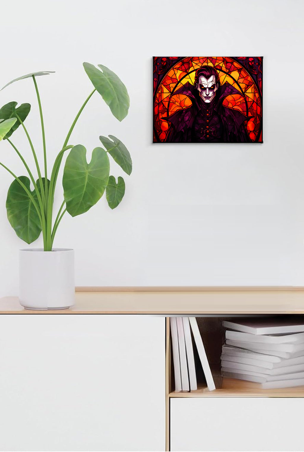 Caped Vampire Lord Suncatcher | Handmade Stained Glass Style Horror Art