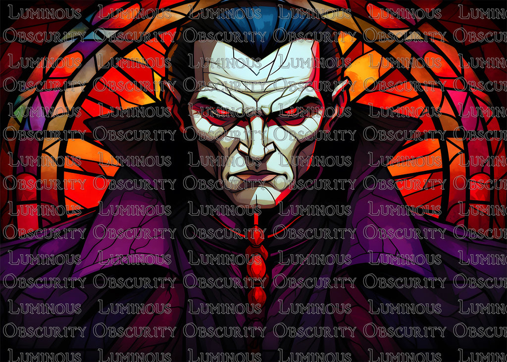 Vampire Suncatcher | Handmade Stained Glass Style Horror Art