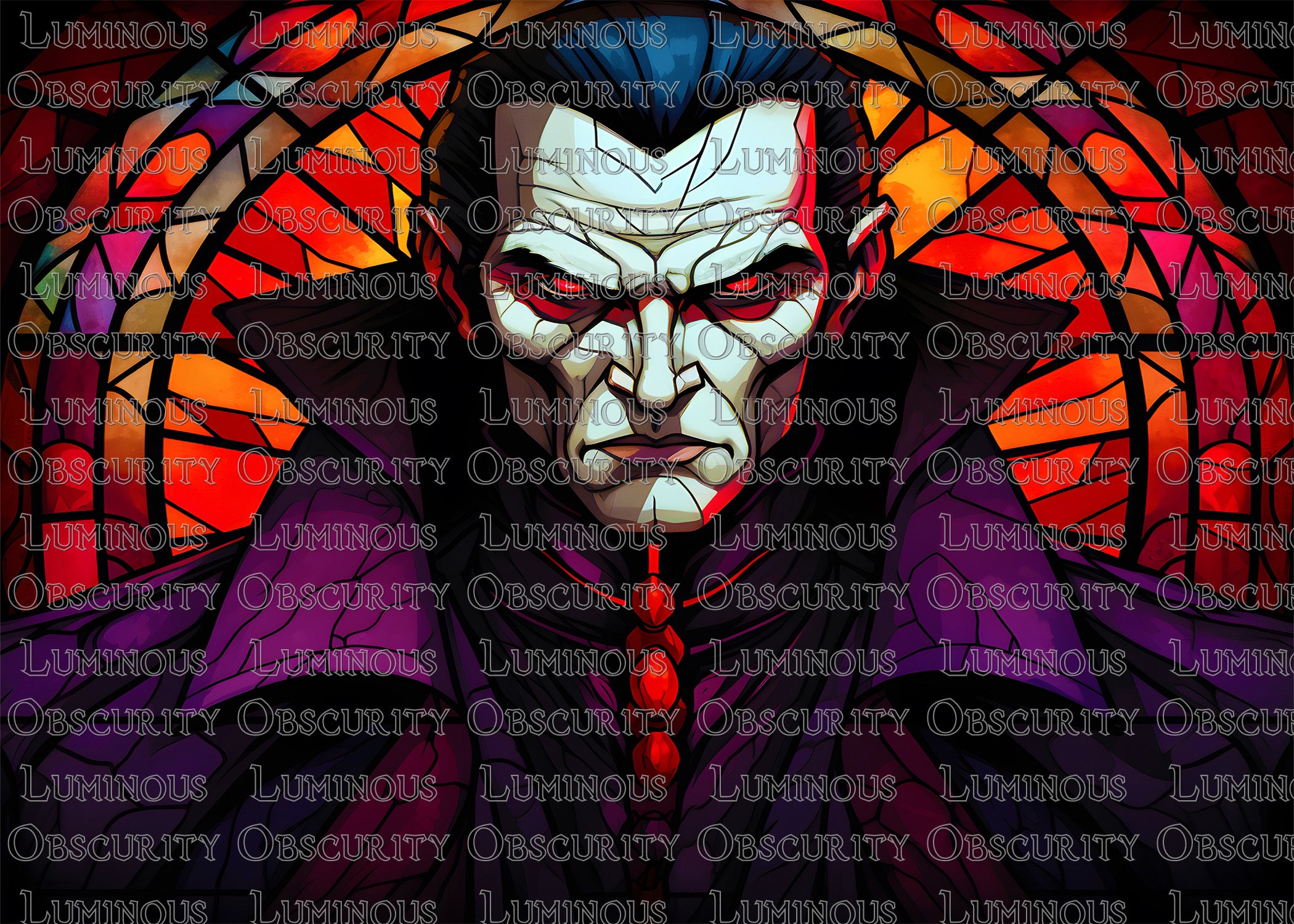 Vampire Suncatcher | Handmade Stained Glass Style Horror Art