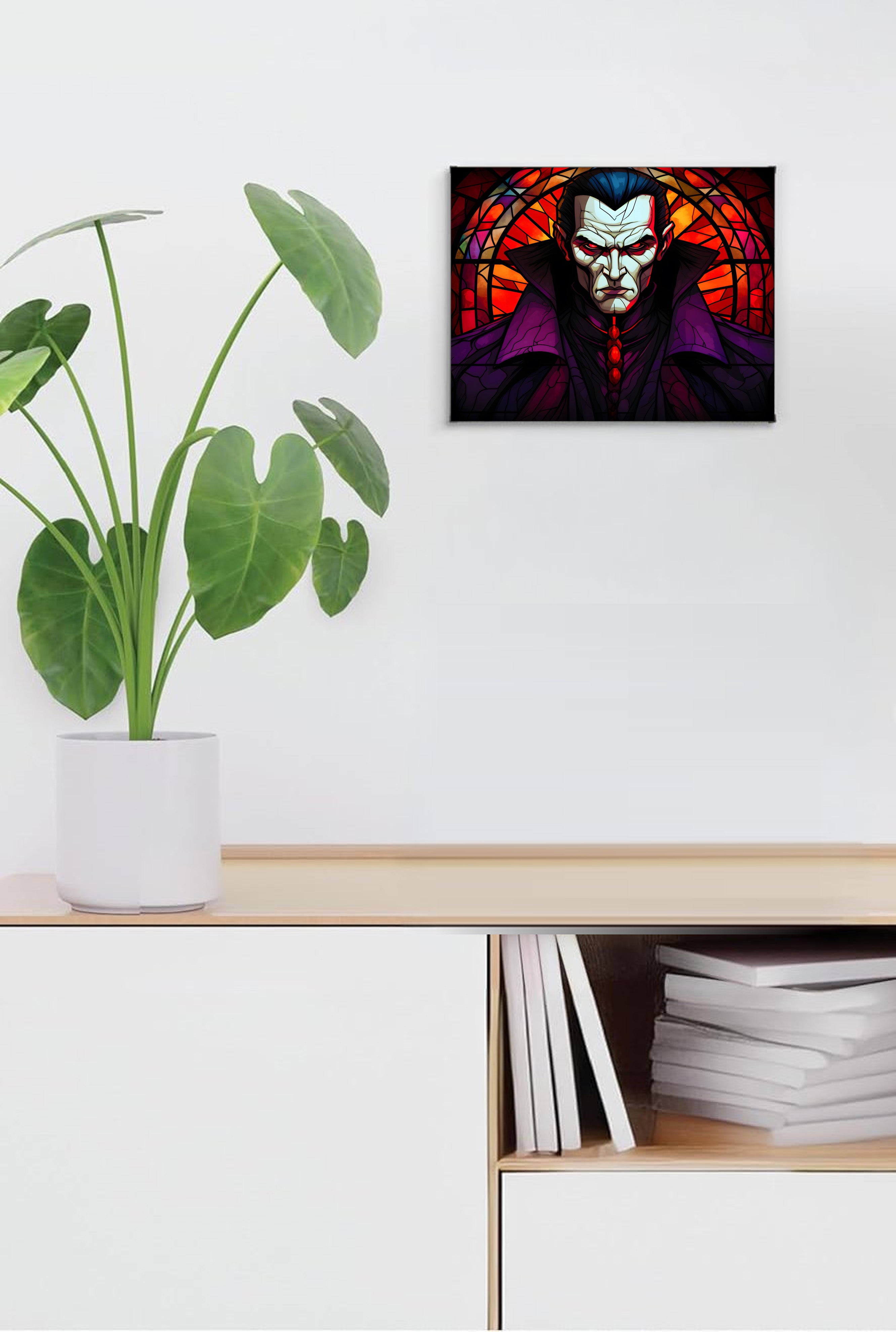 Vampire Suncatcher | Handmade Stained Glass Style Horror Art