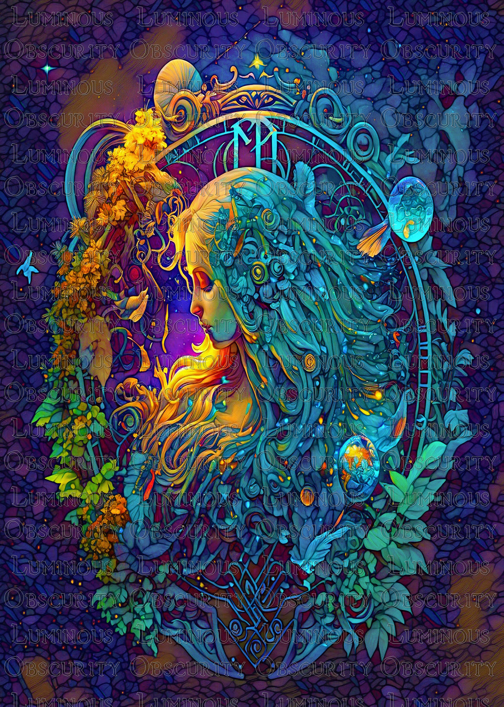 Virgo Zodiac Suncatcher | Handmade Stained Glass Style Astrological Art