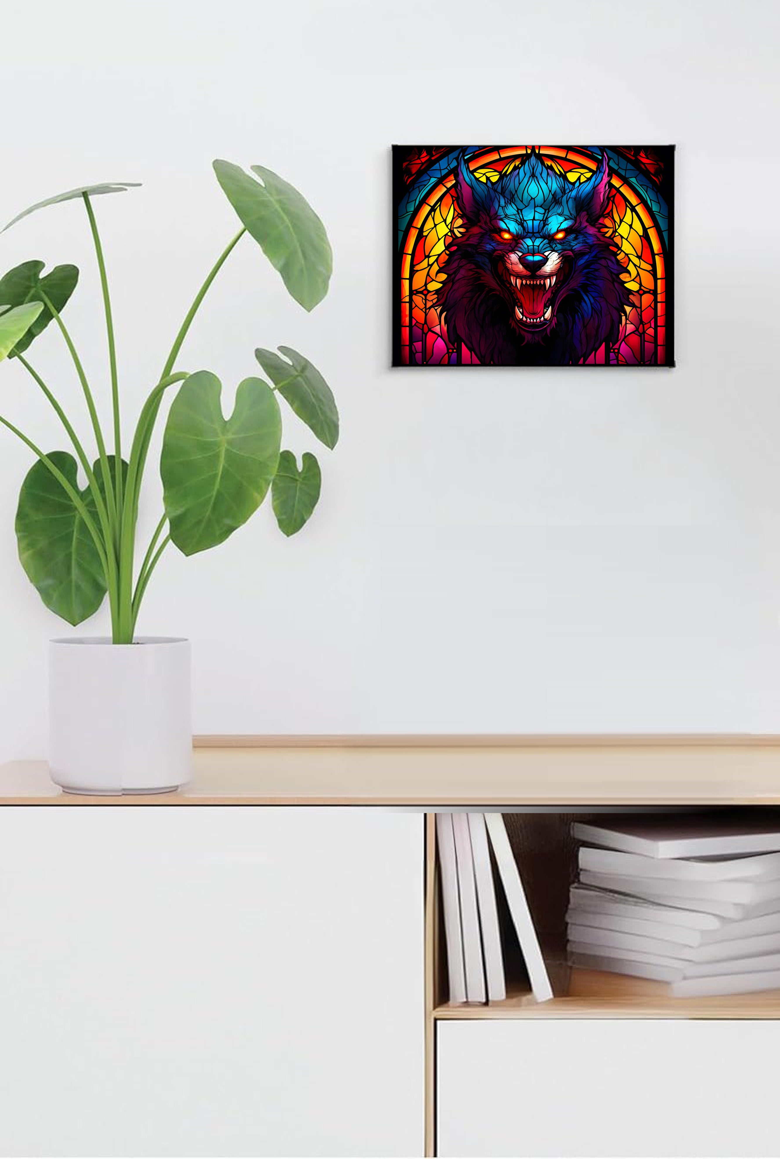 Werewolf Suncatcher | Handmade Stained Glass Style Horror Art