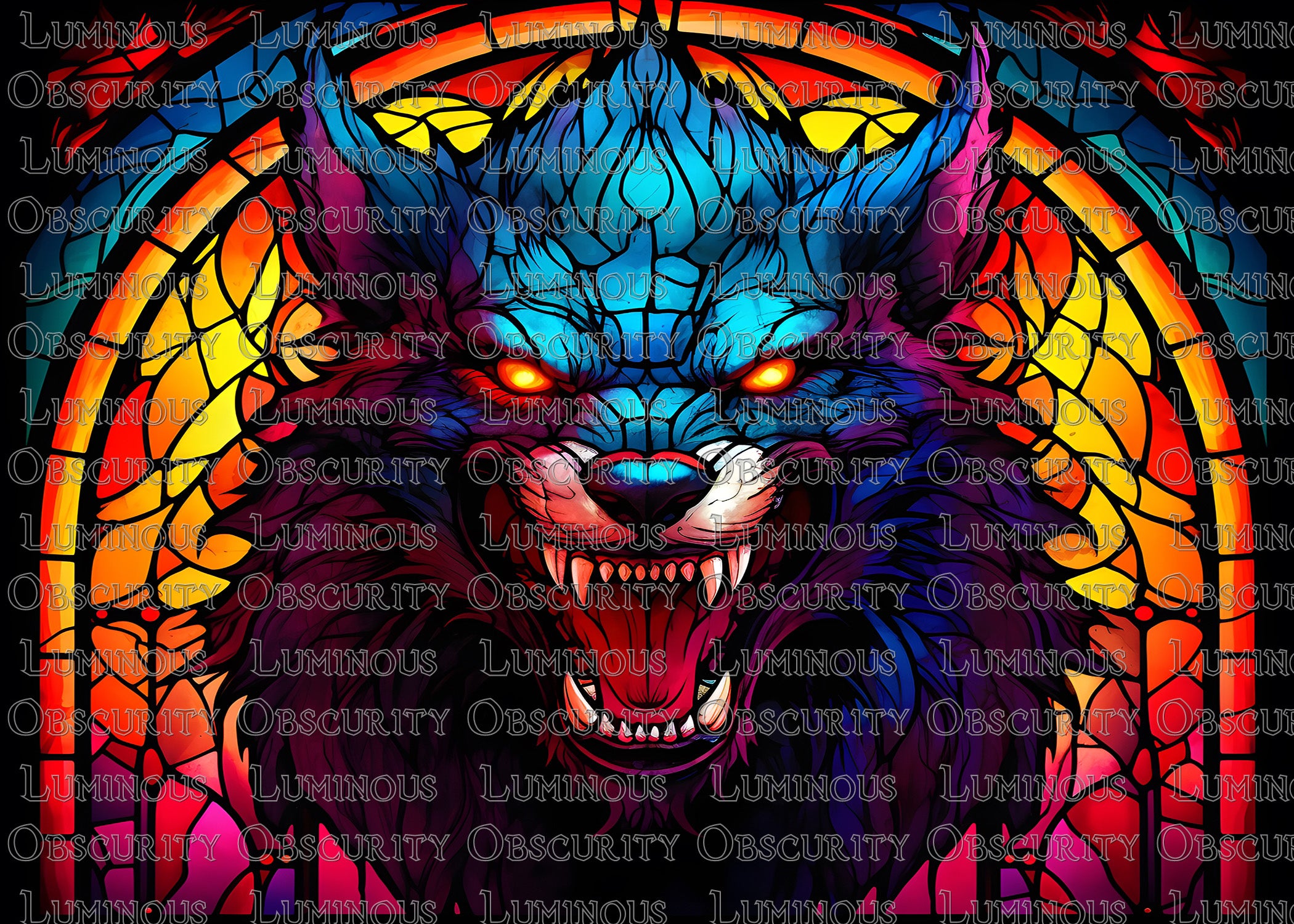 Werewolf Suncatcher | Handmade Stained Glass Style Horror Art
