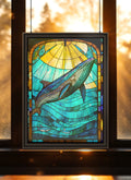 Whale Suncatcher | Handmade Stained Glass Style Ocean Art