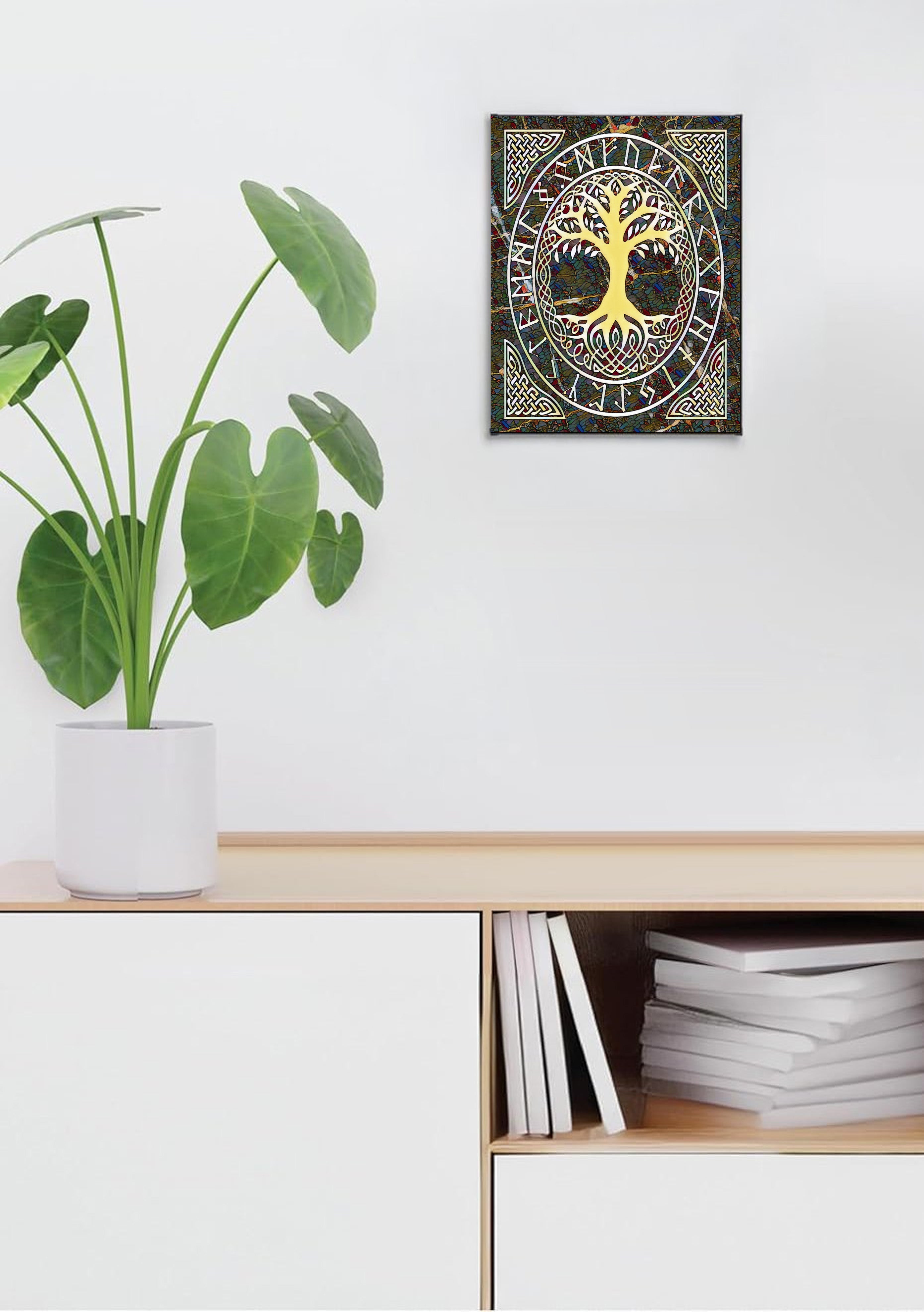 Yggdrasil Suncatcher | Handmade Stained Glass Style Norse Art
