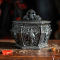 Skull Ossuary Box | Gothic Cold Cast Resin Decor | Trinket & Storage Box